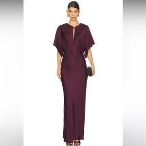 ASTR The Label | Angelle Dress In Wine Elegant Dolman Sleeve Maxi Dress